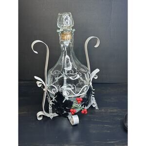 VINTAGE JACK DANIELS Swiveling Decanter Holder (Restored) . W/ J.D. Decanter